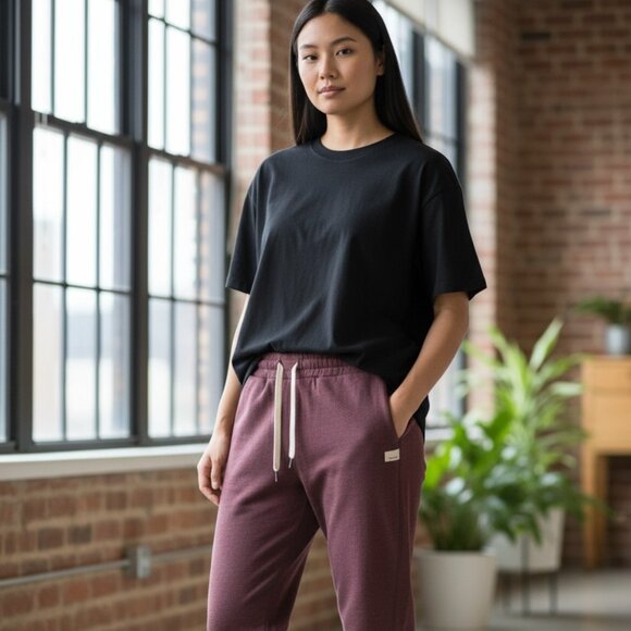 Womens Casual Drawstring Pants - Purple - Picture 1 of 3